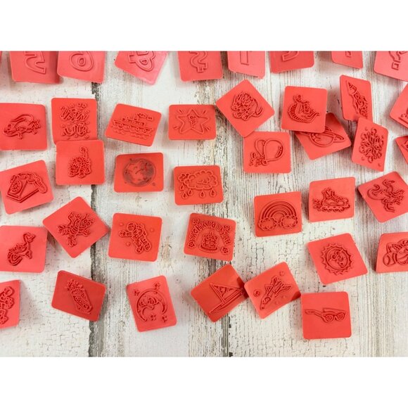 1990s Vintage Crayola Stamps-A-Lot Rubber Ink Stamp Lot 80+ Pcs - Picture 7 of 10